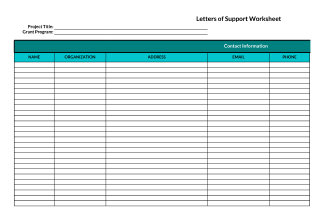 resource letter of support